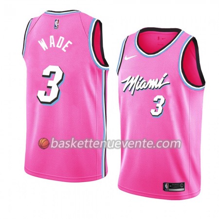 Maillot Basket Miami Heat Dwyane Wade 3 2018-19 Nike Rose Swingman - Homme